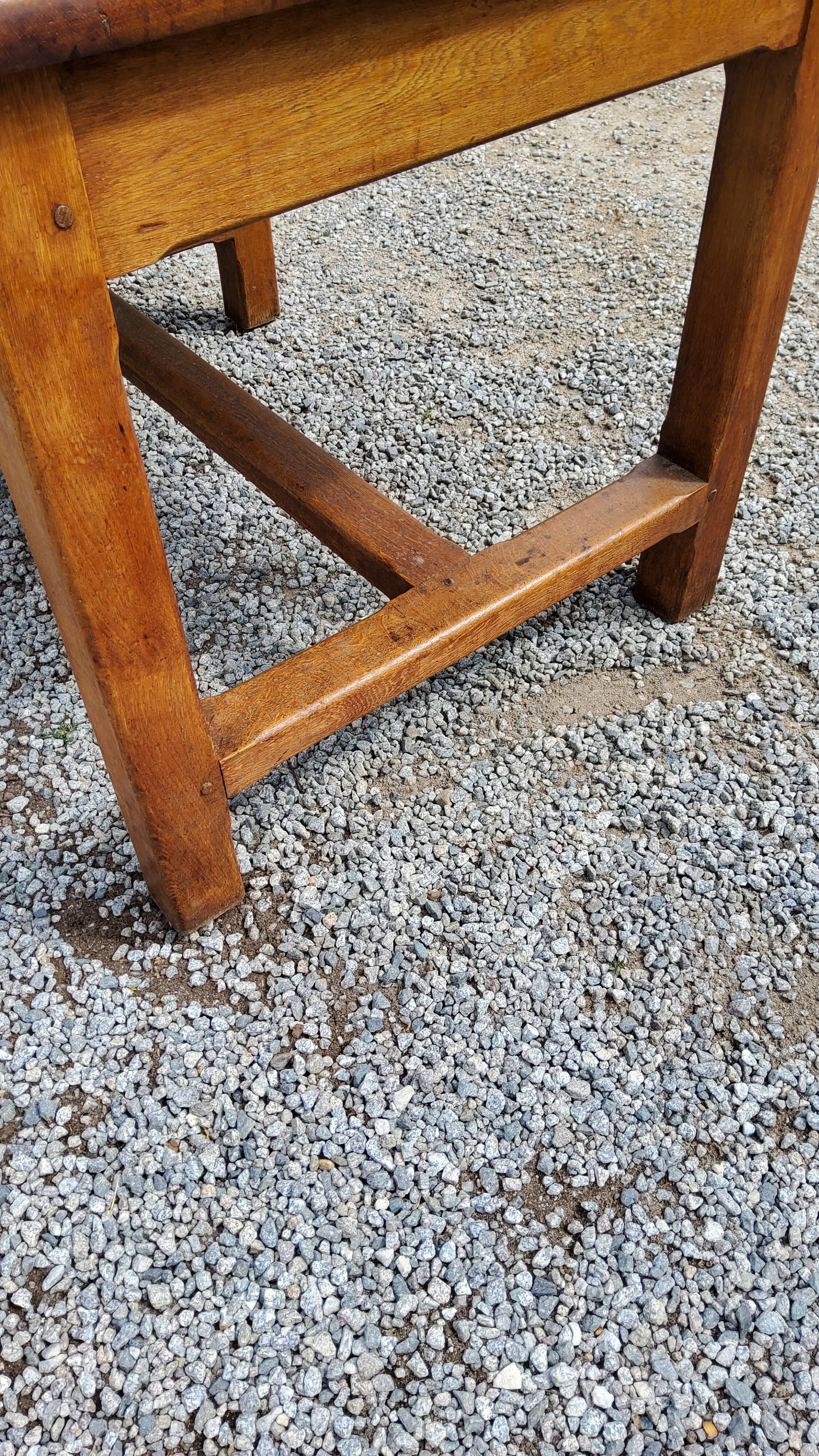 Oak farmhouse table 6 feet 2 drawers 200cm