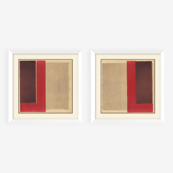 Pair of fine handprinted abstract lithographs