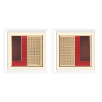 Pair of fine handprinted abstract lithographs