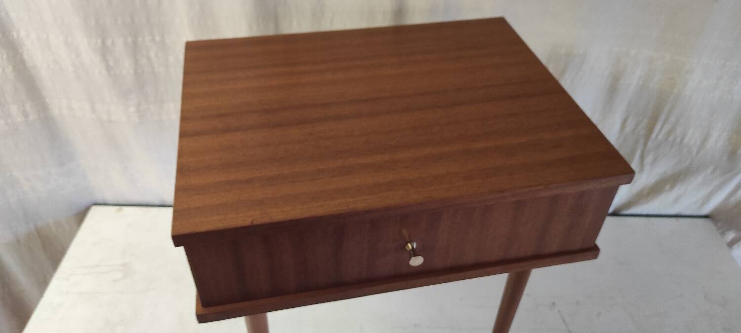 Modernist teak bedside table - mid 20th century