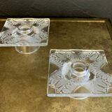 Pair of candle holders, Lalique France -