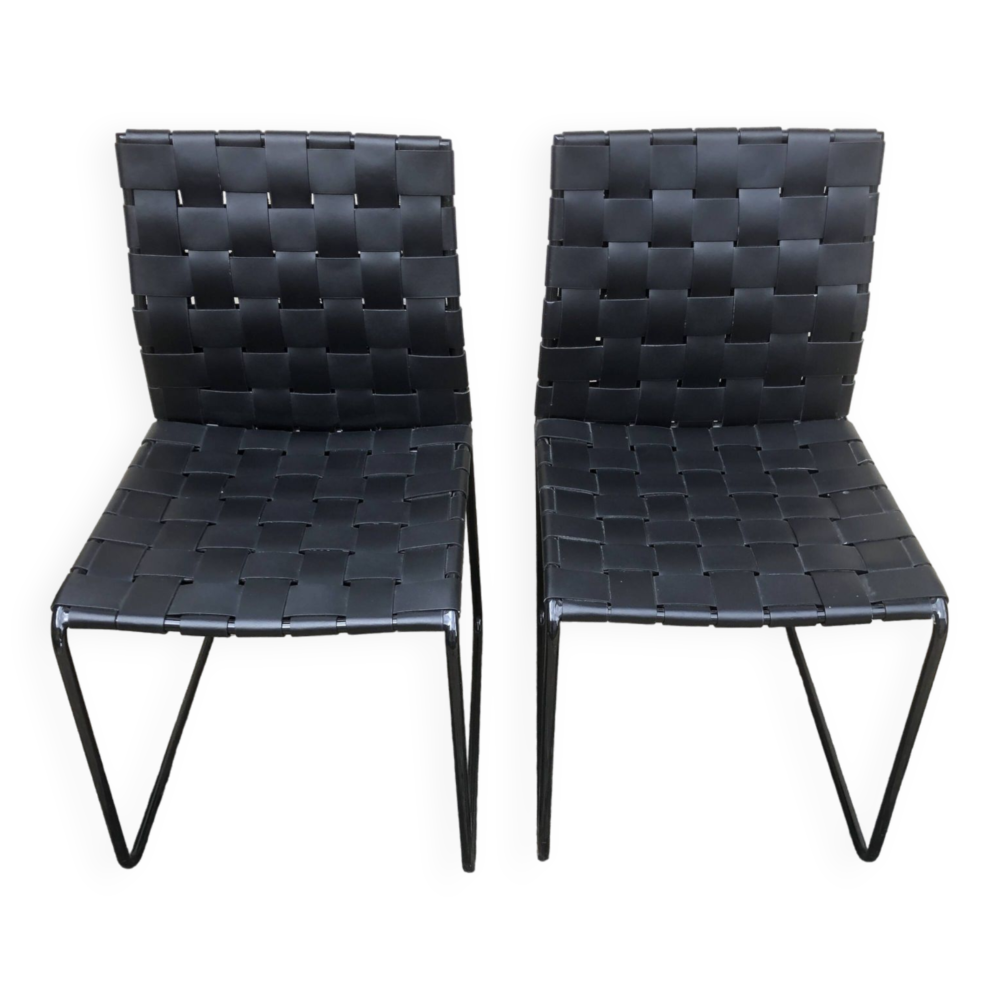 Pair of designer black chairs