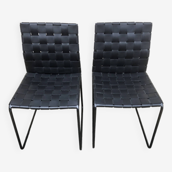 Pair of designer black chairs