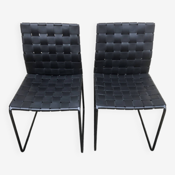 Paire de chaises noires design