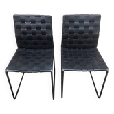 Pair of designer black chairs