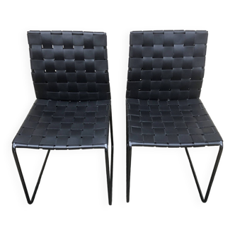 Pair of designer black chairs