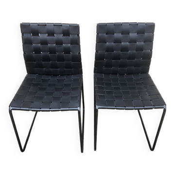 Paire de chaises noires design