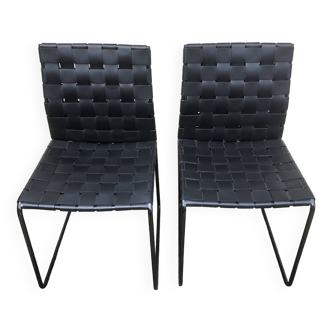 Paire de chaises noires design