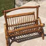 Rattan magazine rack