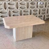 Medium length travertine dining table