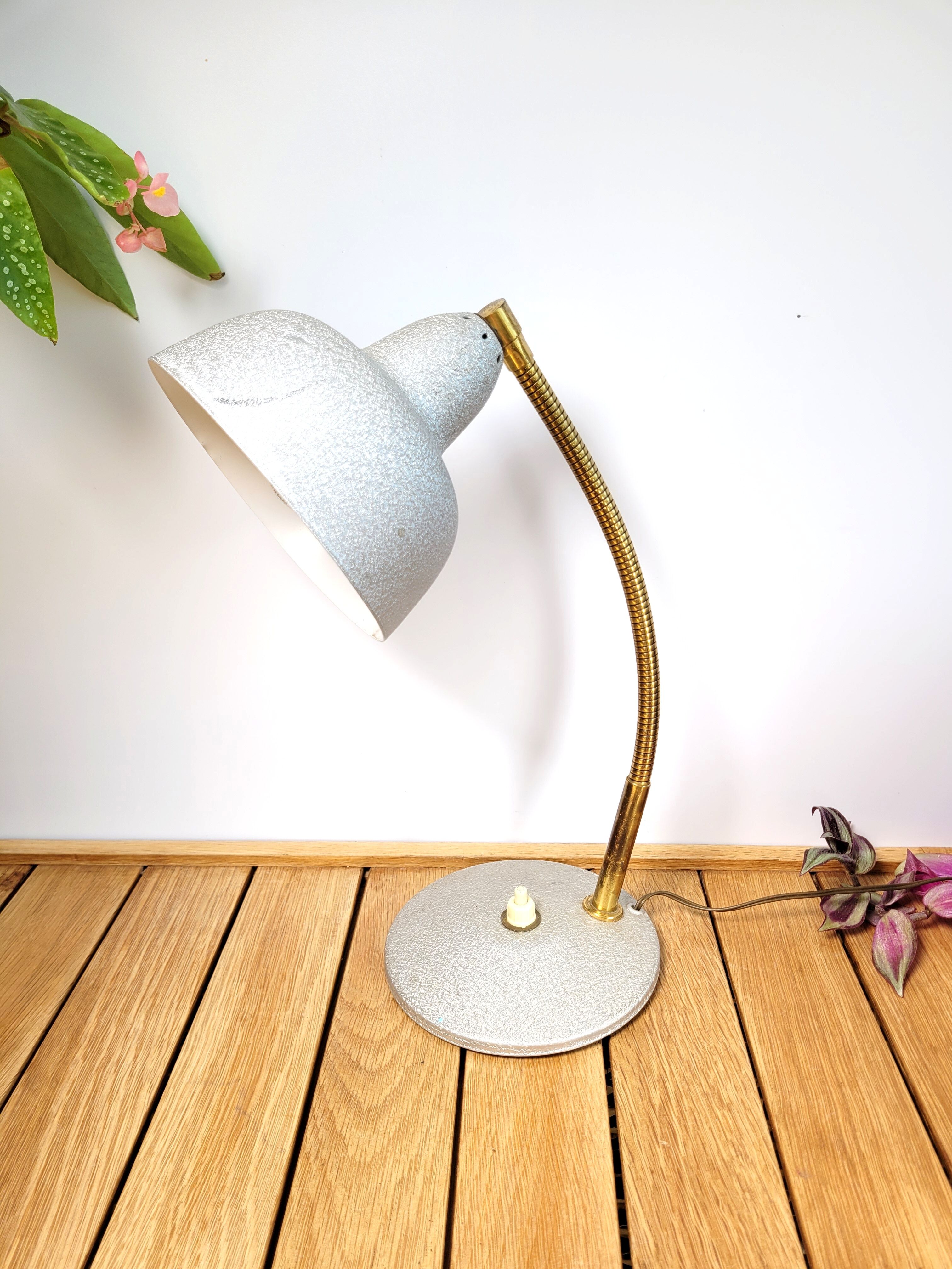 Flexible lamp alu & gold 1970