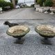 Pair of Medici vases in cast iron from the 19th century, 55cm wide.