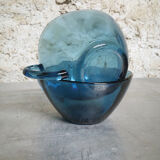 Set of 2 cups in blue glass Arcoroc
