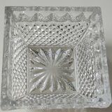 Beautiful Vintage sugar bowl square crystal shape. Cross patterns, diamonds, scales