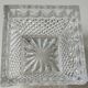 Sucrier vintage de forme carrée en cristal motifs croisillons, losanges, écailles