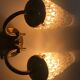 Pair 1960 brass wall light