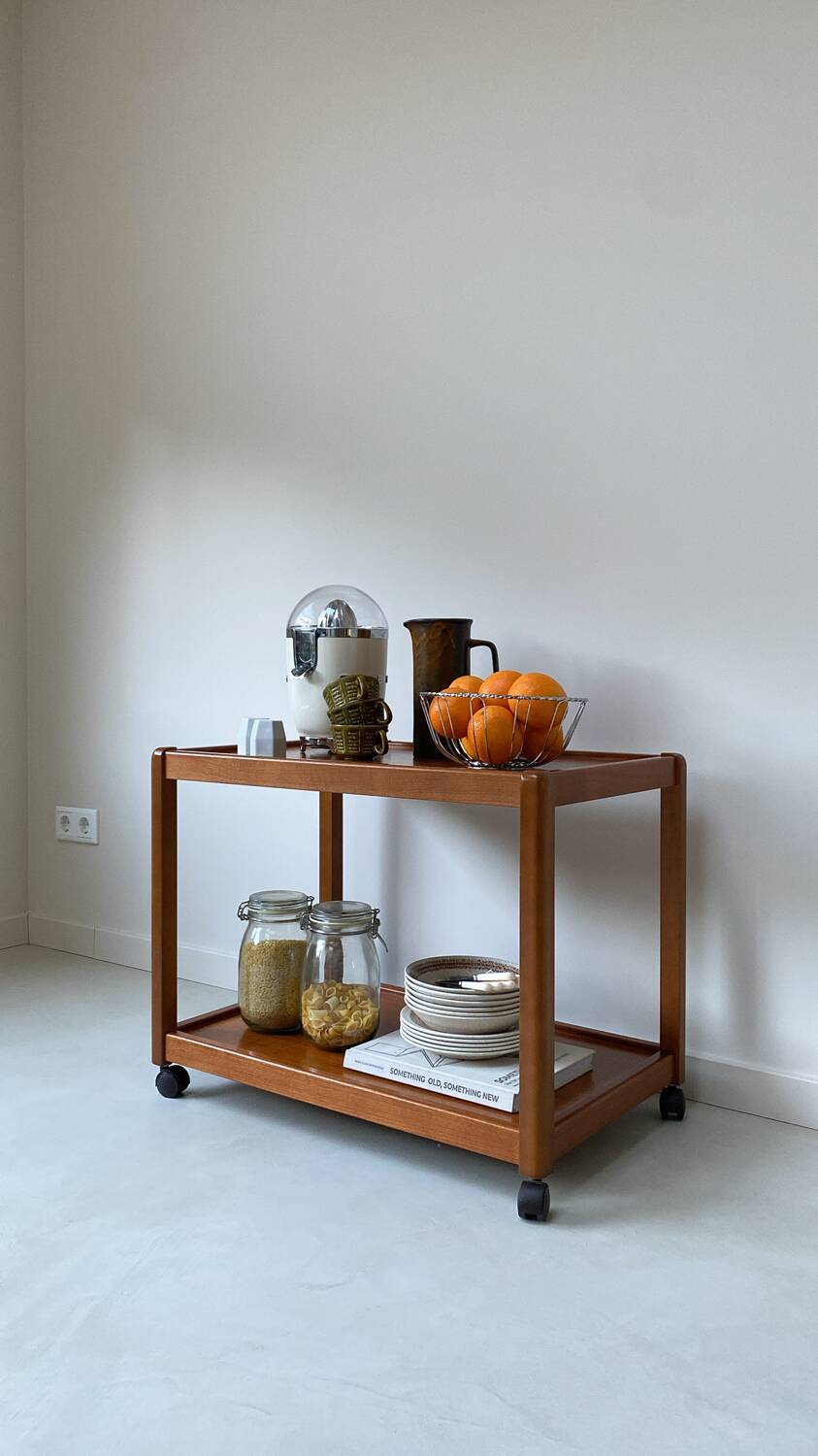 Vintage wooden trolley / bar cart