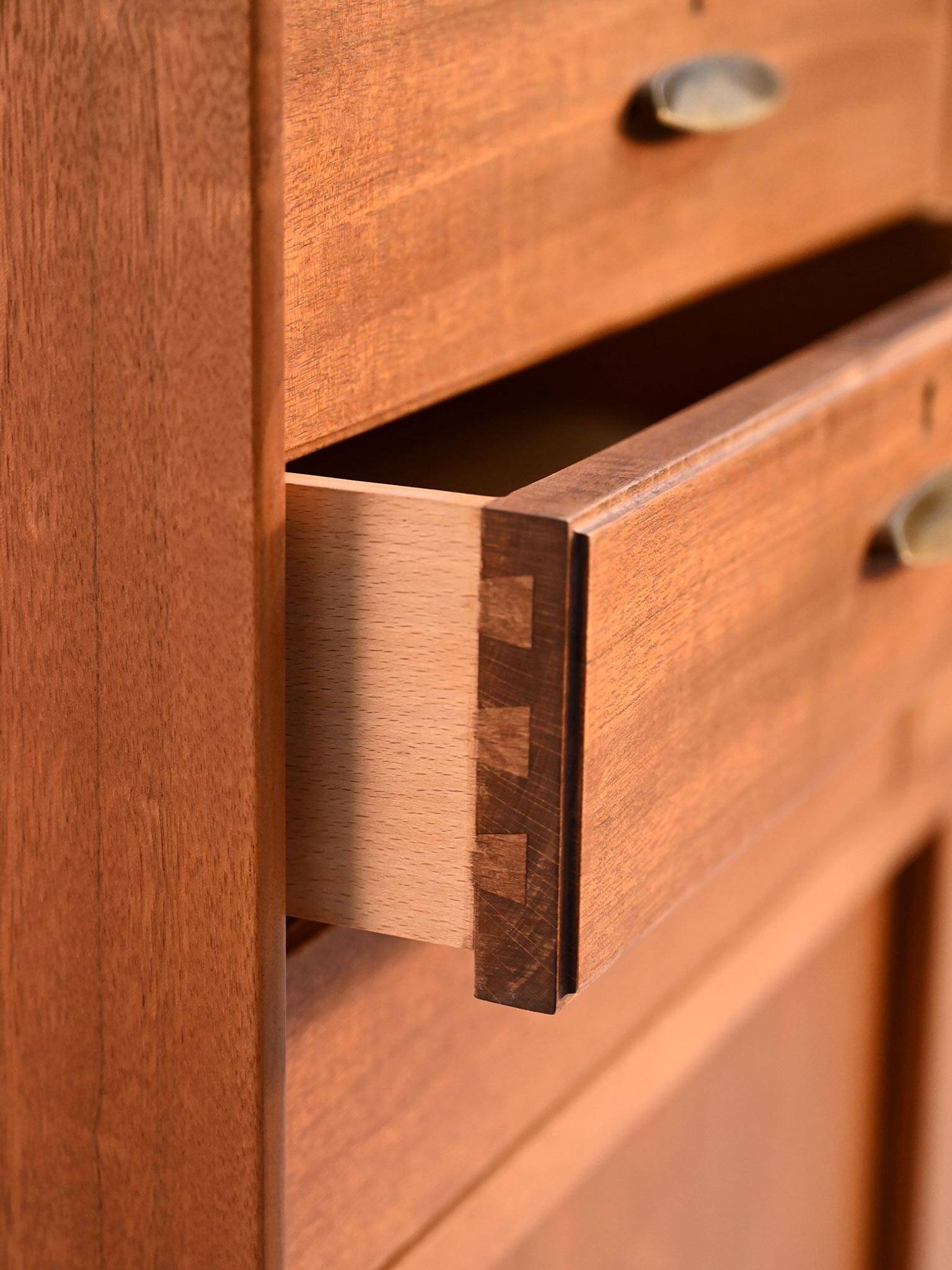 1950s Danish teak and brass cabinet