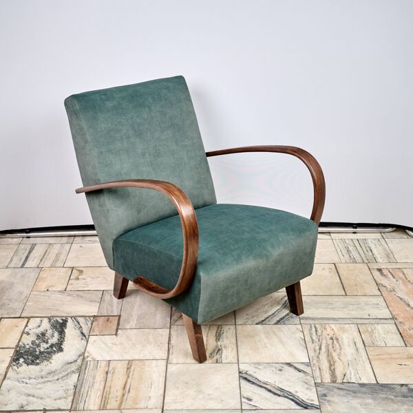 Fauteuil H 410 conçu par Jindrich Halabala, années 1940, Tchécoslovaquie