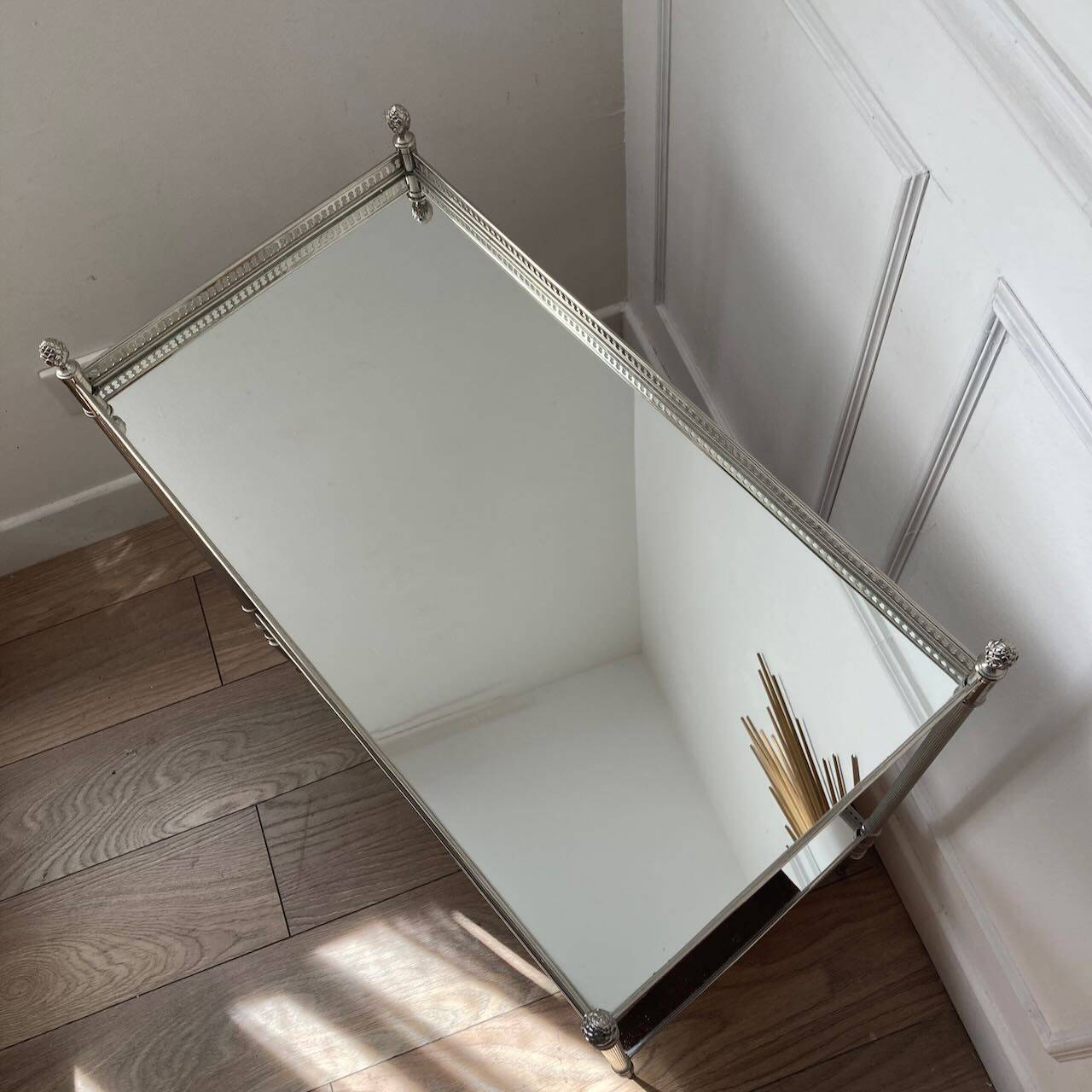 Chrome and mirror serving trolley