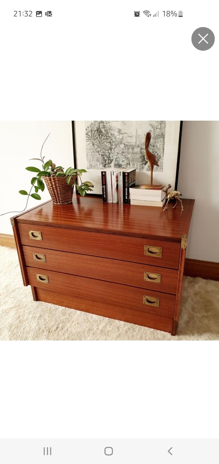 Commode basse style marine