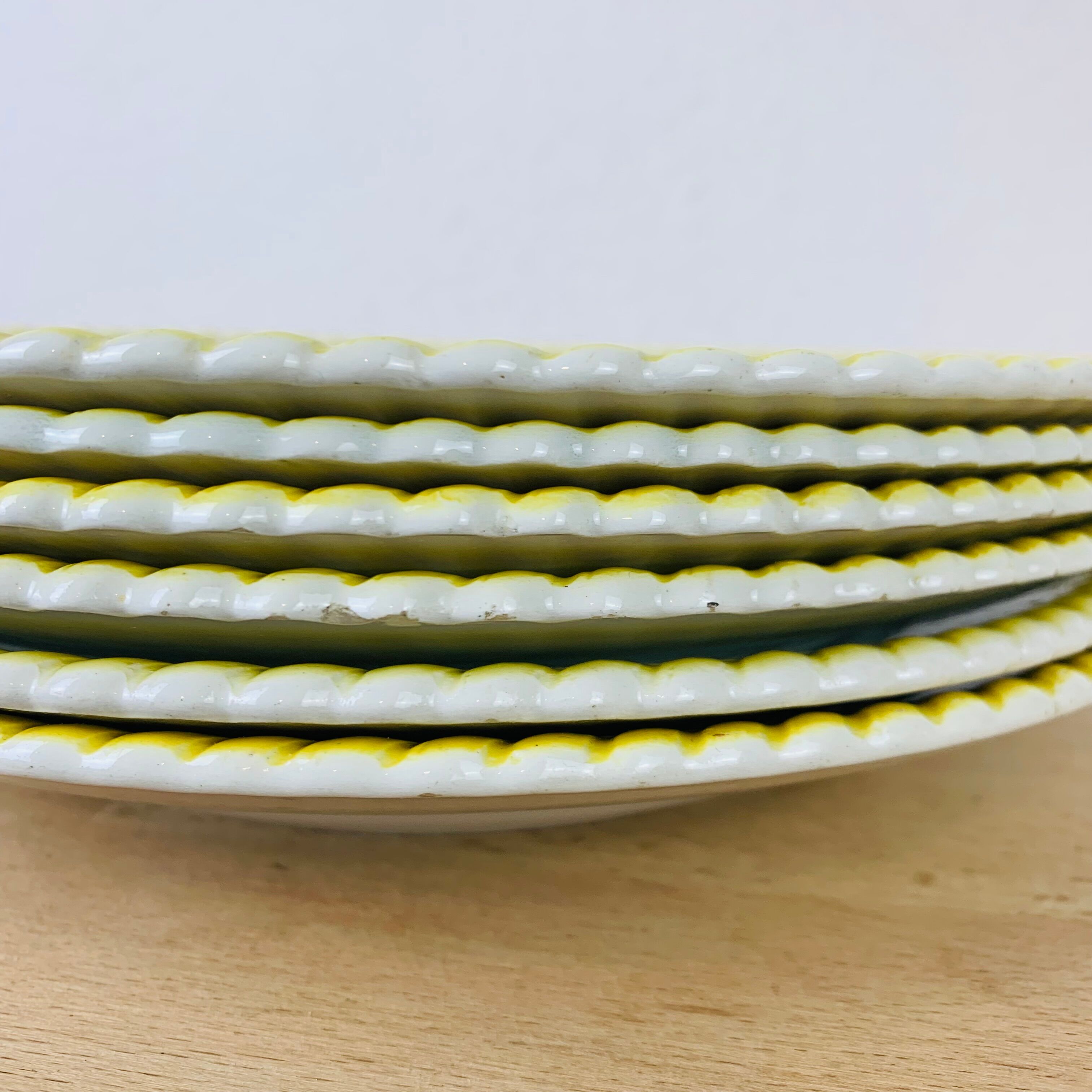 Set of 6 vintage earthenware dinner plates.
