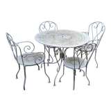 Wrought iron garden furniture