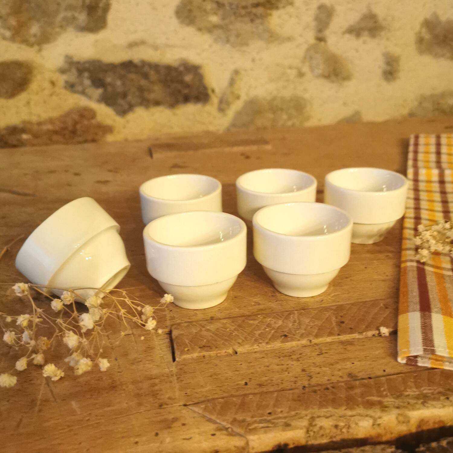 6 Vintage 1960s Prisunic Egg Cups