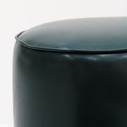 Pair of Italian Footstools in Solid Wood and Green Faux Leather, Italy, 1960s