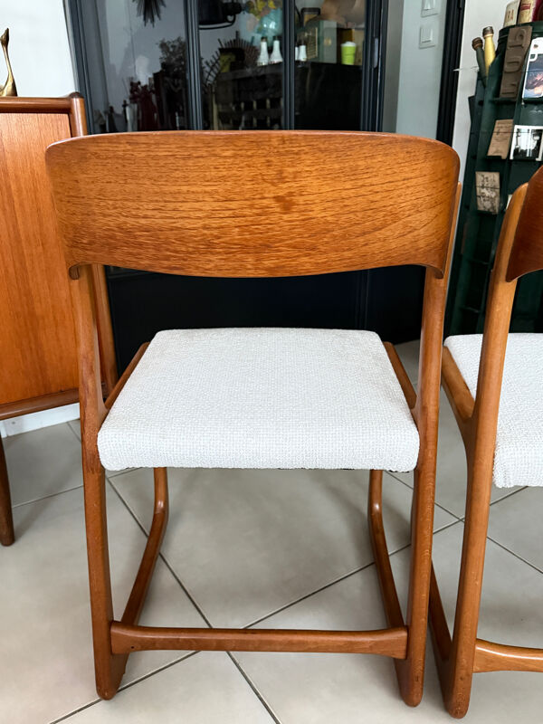 Ancienne paire de chaises Baumann traîneau vintage