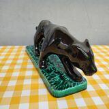 Black panther in ceramic Vallauris