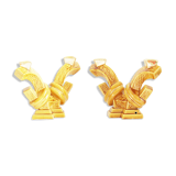 Pair of ceramic candlestick lamps