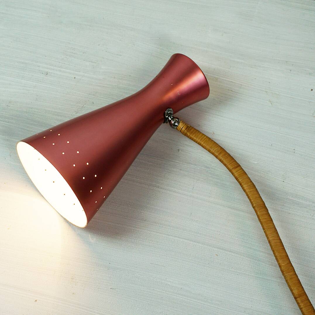 Mid-century Austrian pink wall lamp by Rupert Nikoll