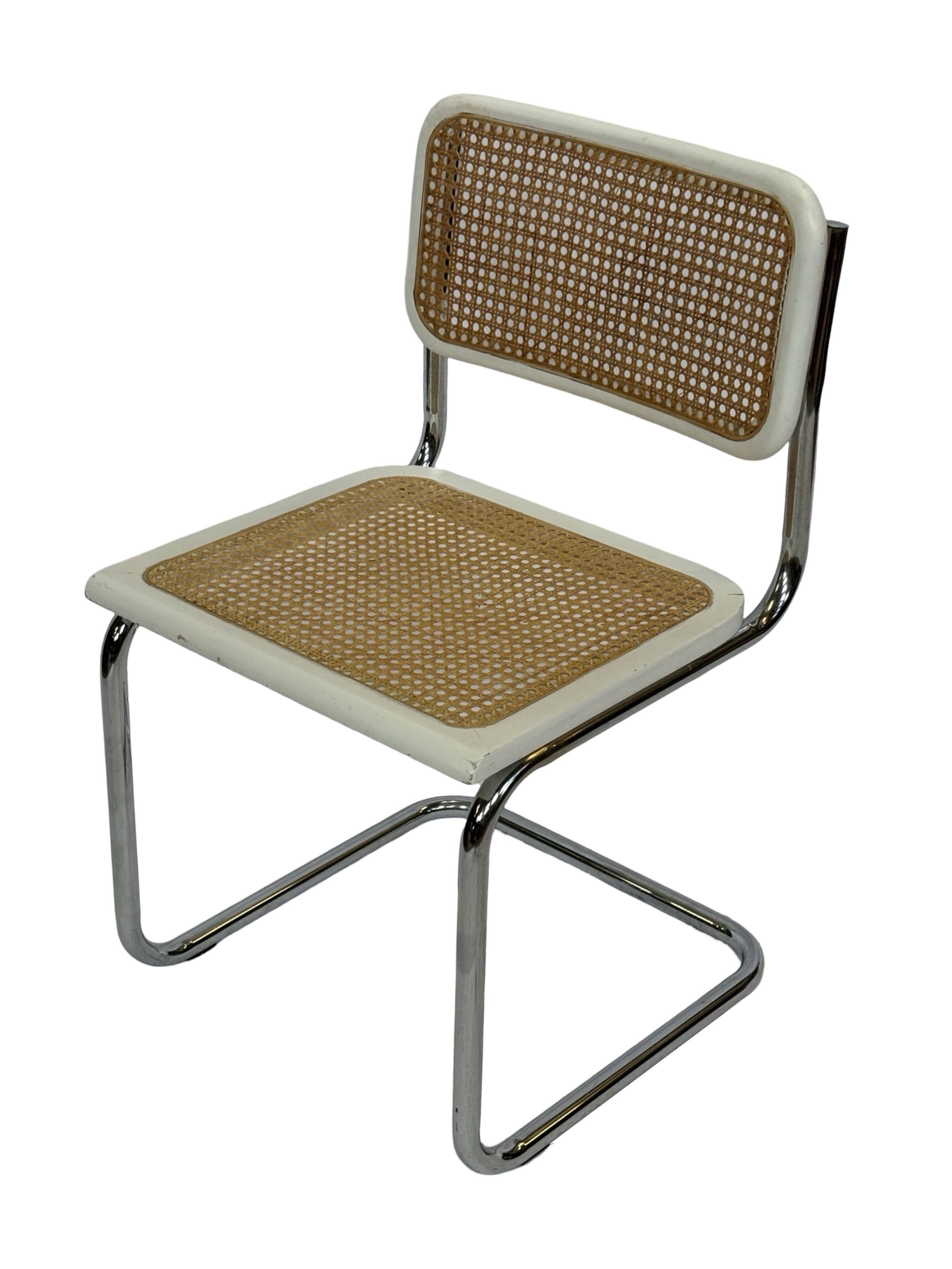 Cesca design chair model b32 in chrome white