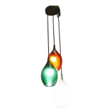 Flavio Poli for Seguso Vetri d’Arte, three-light glass chandelier, 1950s