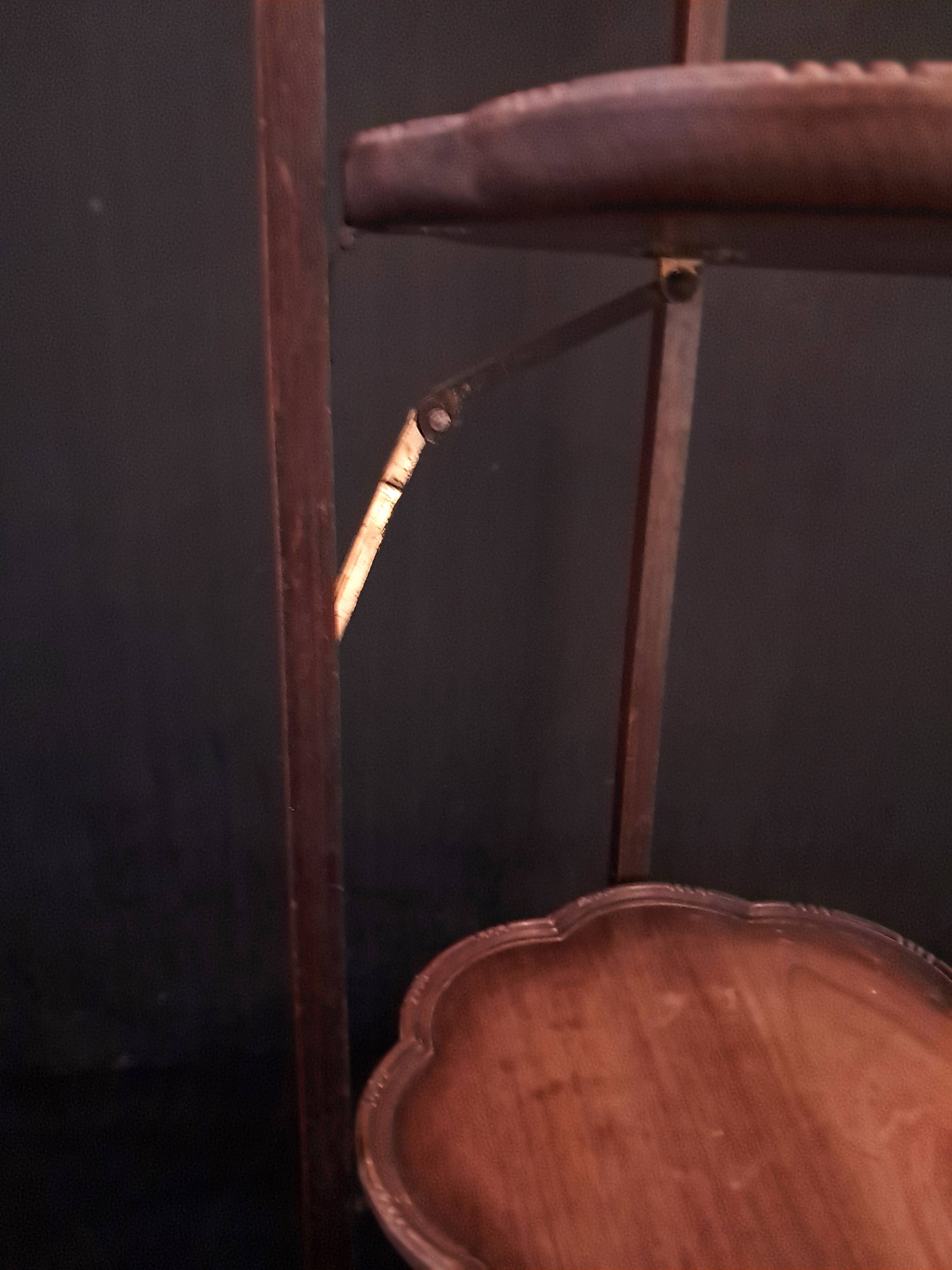 Wooden Foldable Treat Display Stand With Three Scalloped Shelves