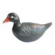 Old vintage terrine: blackened ceramic moorhen, CAUGANT production