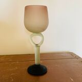 Ensemble de 4 verres à pied et 1 carafe en pâte de verre