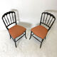 Pair of Blackened Wooden Napoleon III Chairs