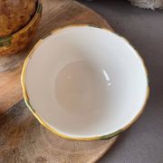 Old set of bowls and spoons in the shape of vintage pineapple