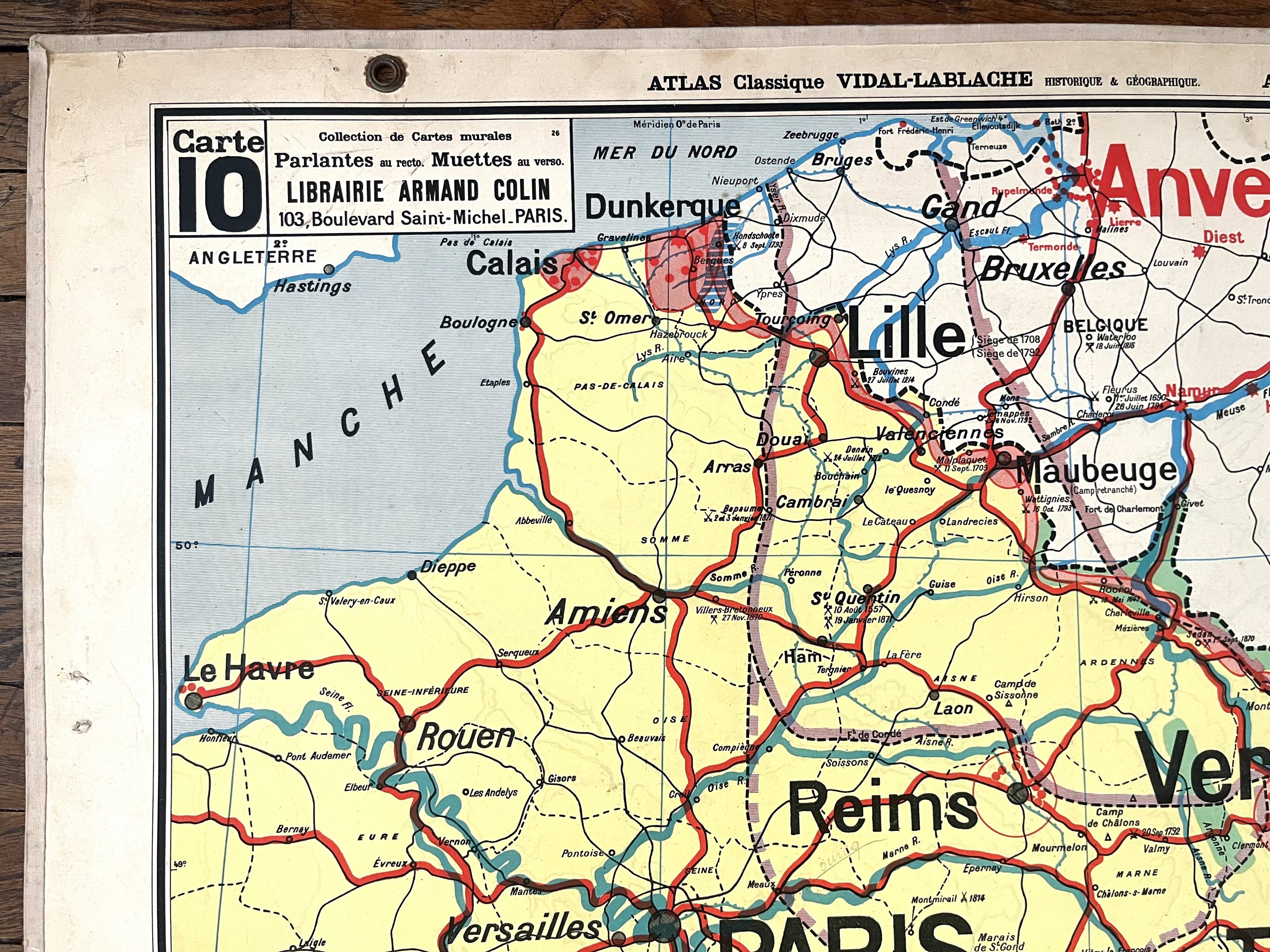 Old school map Vidal-Lablache 10, T26, 1930 - Military divisions