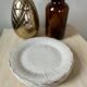 Set of 4 white porcelain dessert plates