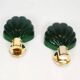 Pair of Italian 1970s wall lamps in Murano glass and brass