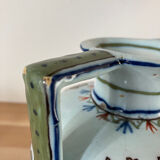Old vase with floral motif inspired by desvres earthenware