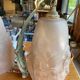 Pair of art deco silvered bronze wall lights with tulips signed ros