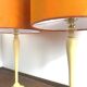 Pair of vintage upcycled lamps - upcycling - Orange pop
