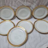 7 Limoges plates gilded with fine gold