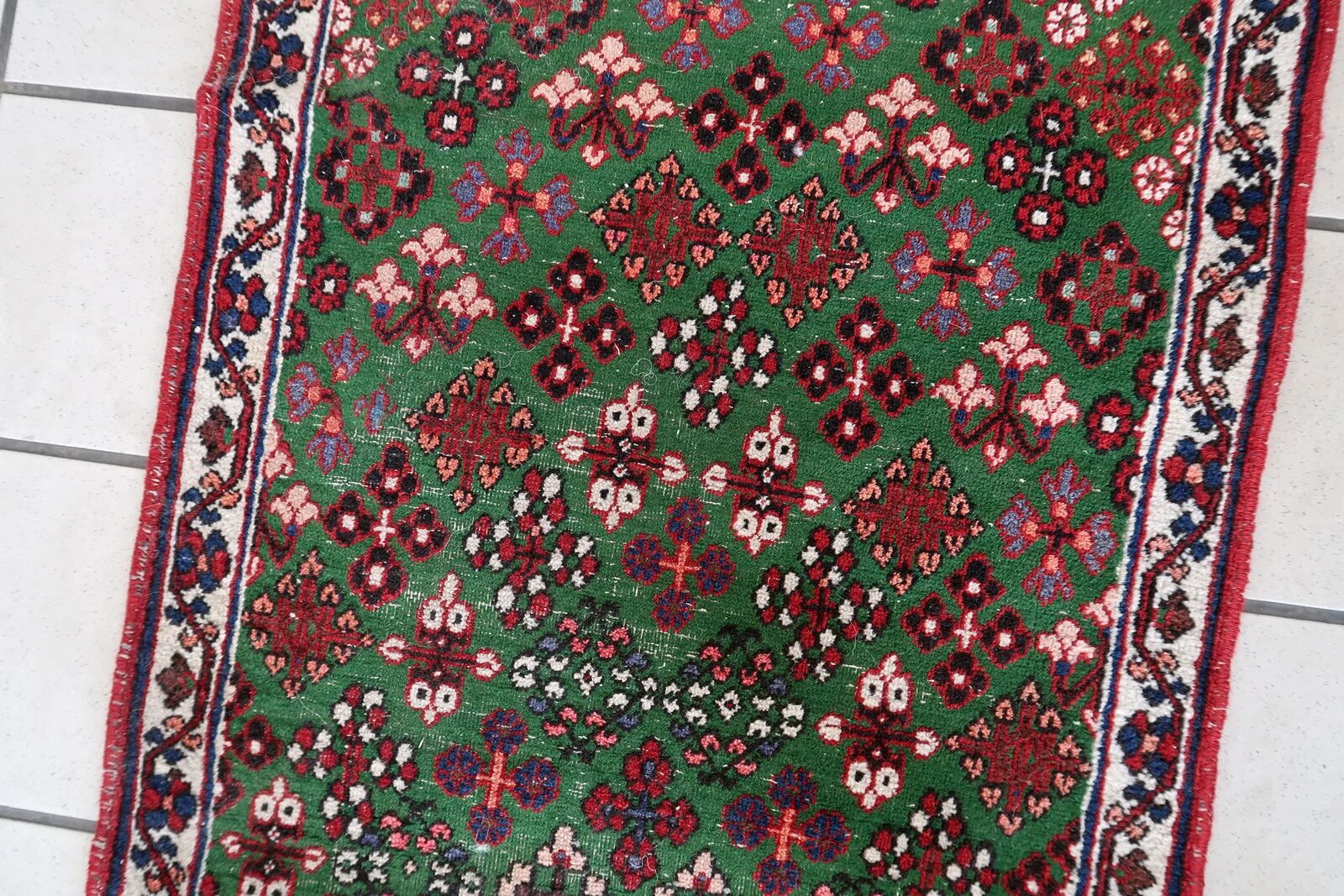 Handmade antique Persian Joshagan runner 1.8' x 4.8' (57cm x 149cm) 1930s
