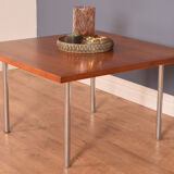 Table basse chromée Hans J Wegner teck restauré & palissandre  Andreas Tuck