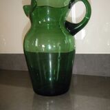 Vintage green glass water pitcher 80